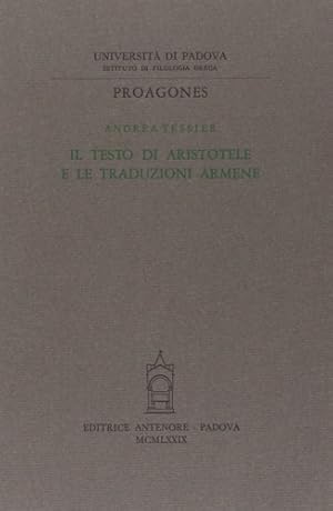 Immagine del venditore per Il testo di Aristotele e le traduzioni armene. venduto da FIRENZELIBRI SRL