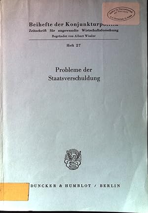 Image du vendeur pour Die Auwirkungen der Staatsverschuldung auf die Finanzmrkte - in: Probleme der Staatsverschuldung : Bericht ber den wissenschaftlichen Teil der 43. Mitgliederversammlung der Arbeitsgemeinschaft Deutscher Wirtschaftswissenschaftlicher Forschungsinstitute e.V in Bonn am 8. u. 9. Mai 1980. Arbeitsgemeinschaft Deutscher Wirtschaftswissenschaftlicher Forschungsinstitute; Beihefte der Konjunkturpolitik, Heft 27. mis en vente par books4less (Versandantiquariat Petra Gros GmbH & Co. KG)