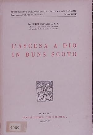 Seller image for L'Ascesa a Dio in Duns Scoto. Volume XXVIII for sale by Antiquariat Bookfarm