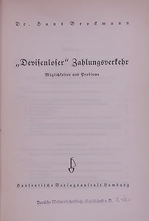 Imagen del vendedor de Devisenloser" Zahlungsverkehr. a la venta por Antiquariat Bookfarm