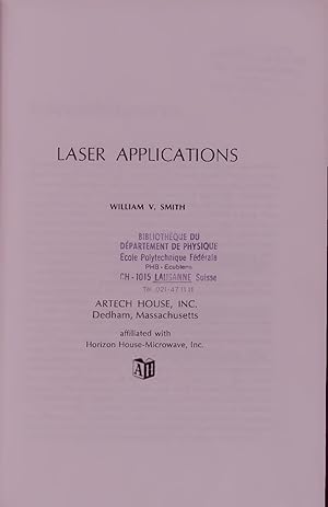 Seller image for LASER APPLICATIONS. for sale by Antiquariat Bookfarm
