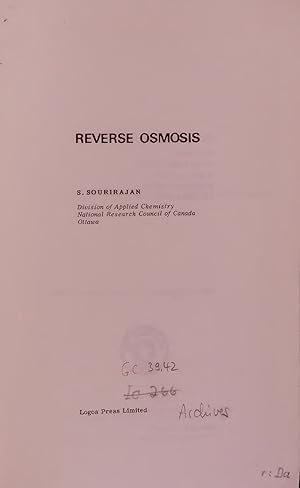 Bild des Verkufers fr REVERSE OSMOSIS. zum Verkauf von Antiquariat Bookfarm