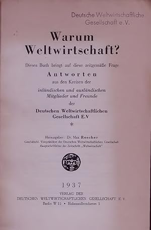 Imagen del vendedor de Warum Weltwirtschaft?. a la venta por Antiquariat Bookfarm