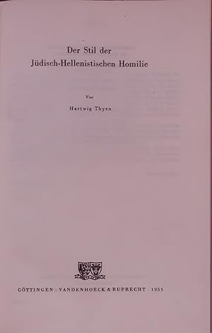 Imagen del vendedor de Der Stil der Jdisch-Hellenistischen Homilie. a la venta por Antiquariat Bookfarm