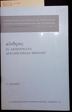 Seller image for In Aristotelian and Epicurean Thought. NIEUWE REEKS, DEEL 24, No. 8 for sale by Antiquariat Bookfarm