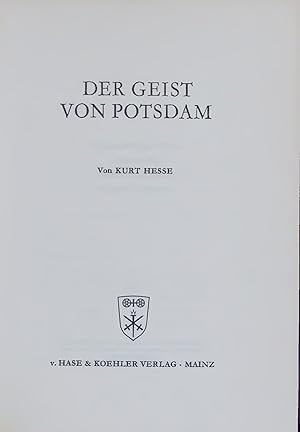 Bild des Verkufers fr DER GEIST VON POTSDAM. zum Verkauf von Antiquariat Bookfarm