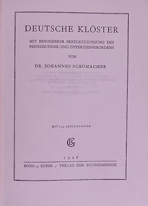 Seller image for DEUTSCHE KLSTER. MIT BESONDERER BERUCKSICHTIGUNG DES BENEDIKTINER- UND ZISTERZIENSERORDENS for sale by Antiquariat Bookfarm