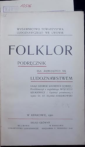 Seller image for Folklor. Podrecznik dla Zajmujacvch sie Ludoznawstwem. for sale by Antiquariat Bookfarm