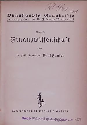 Immagine del venditore per Finanzwissenschaft. Band 5 venduto da Antiquariat Bookfarm