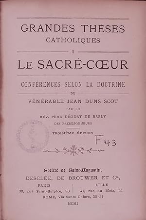 Bild des Verkufers fr GRANDES THSES CATHOLIQUES. I - Le SACR-C UR. TROISIME DITION zum Verkauf von Antiquariat Bookfarm