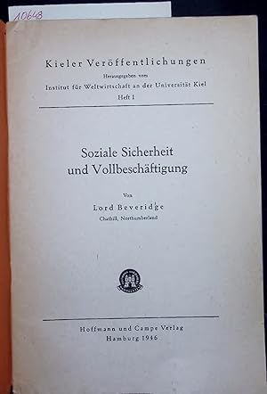 Bild des Verkufers fr Soziale Sicherheit und Vollbeschftigung. Heft 1 zum Verkauf von Antiquariat Bookfarm