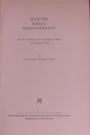 Image du vendeur pour KIRCHE KRIEG KRIEGSDIENST. mis en vente par Antiquariat Bookfarm