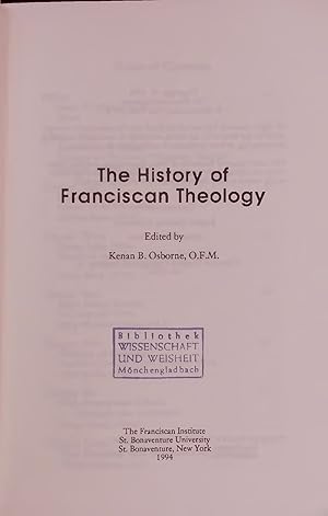 Bild des Verkufers fr The History of Franciscan Theology. zum Verkauf von Antiquariat Bookfarm