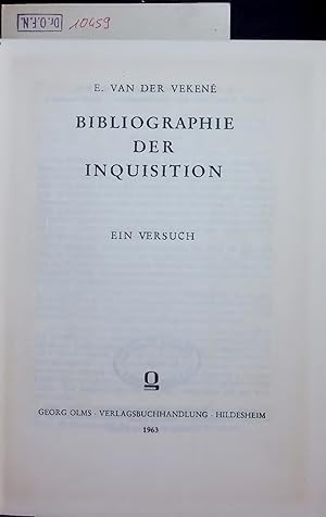 Seller image for BIBLIOGRAPHIE DER INQUISITION. for sale by Antiquariat Bookfarm