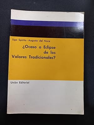 Immagine del venditore per Ocaso o eclipse de los valores tradicionales? venduto da Vrtigo Libros