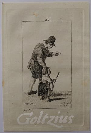 Seller image for Man teaches his child to trundle a hoop for sale by Goltzius