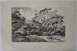 Imagen del vendedor de Shepherd with sheep in a dune landscape a la venta por Goltzius
