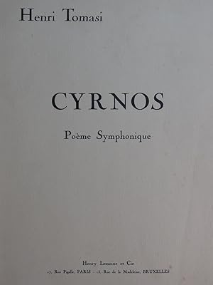 TOMASI Henri Cyrnos Poème Symphonique Dédicace 2 Pianos 4 mains 1930