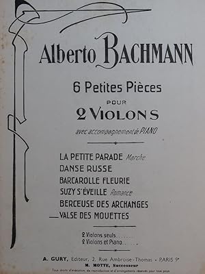 BACHMANN Alberto Valse des Mouettes Piano 2 Violons