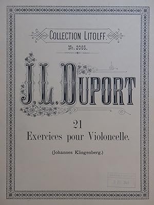 DUPORT J. L. 21 Exercices pour Violoncelle