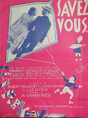 Seller image for CHANTRIER Albert Savez-vous Chant Piano 1925 for sale by partitions-anciennes