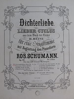 SCHUMANN Robert Dichterliebe op 48 No 1 Piano ca1860