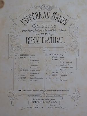 Seller image for DE VILBAC Renaud Idomene de Mozart Piano ca1870 for sale by partitions-anciennes