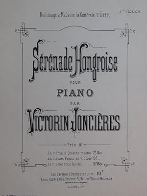 Seller image for JONCIRES Victorin Srnade Hongroise Piano ca1880 for sale by partitions-anciennes