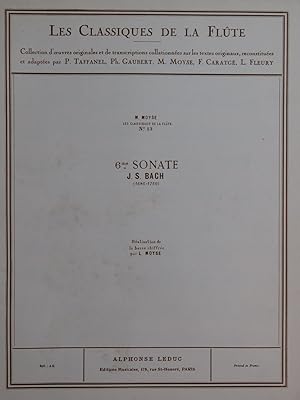 BACH J. S. Sonate No 6 Piano Flûte