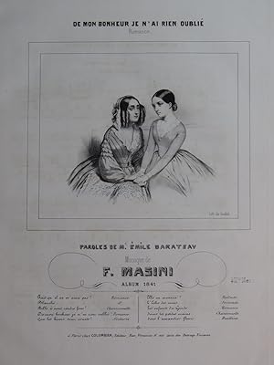 Imagen del vendedor de MASINI F. De mon Bonheur je n'ai rien oubli Chant Piano 1841 a la venta por partitions-anciennes
