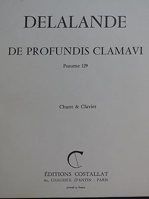 Seller image for DELALANDE Michel-Richard De Profundis Clamavi Chant Piano 1982 for sale by partitions-anciennes