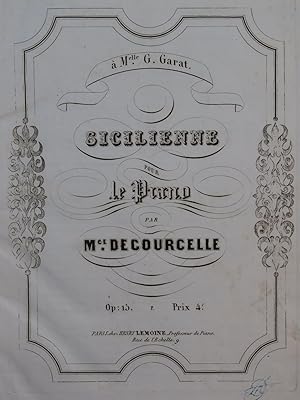 Bild des Verkufers fr DECOURCELLE Maurice Pices pour Piano XIXe zum Verkauf von partitions-anciennes