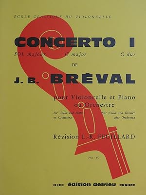 BREVAL J. B. Concerto No 1 Violoncelle Piano