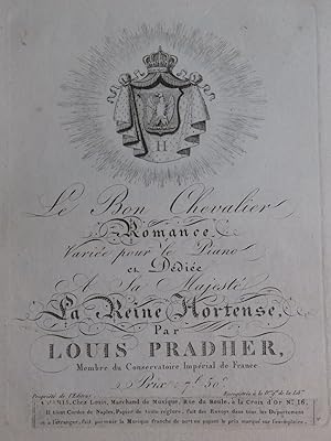 Seller image for PRADHER Louis Le Bon Chevalier Romance Piano ca1820 for sale by partitions-anciennes