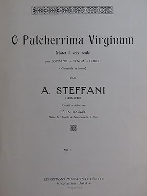 Seller image for STEFFANI Agostino O Pulcherrima Virginum Chant Orgue Violoncelle for sale by partitions-anciennes