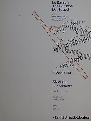 Image du vendeur pour DEVIENNE Franois Six Duos Concertants Cahier No 2 pour 2 Bassons 1975 mis en vente par partitions-anciennes