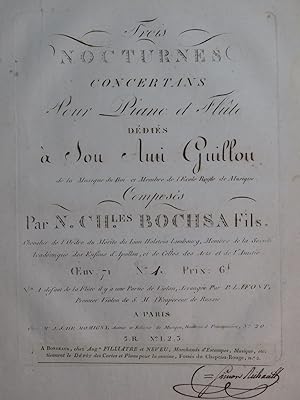 BOCHSA Nicolas Charles Nocturne No 1 op 71 Piano Flûte ca1810