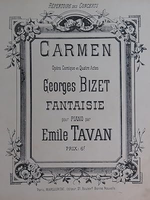 Seller image for TAVAN mile Fantaisie sur Carmen Piano XIXe for sale by partitions-anciennes