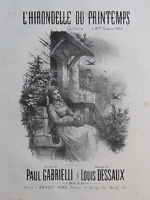 Seller image for DESSAUX Louis L'Hirondelle du Printemps Chant Piano ca1850 for sale by partitions-anciennes