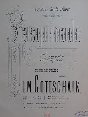 Image du vendeur pour GOTTSCHALK L. M. Pasquinade Piano ca1890 mis en vente par partitions-anciennes