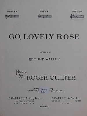 Seller image for QUILTER Roger Go, Lovely Rose Chant Piano ca1924 for sale by partitions-anciennes