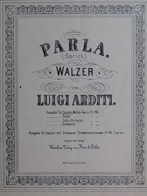 Image du vendeur pour ARDITI Luigi Sprich Parla Chant Piano mis en vente par partitions-anciennes