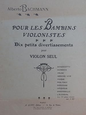 Seller image for BACHMANN Alberto 10 Pices pour les Bambins Violonistes Violon for sale by partitions-anciennes