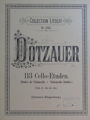 Bild des Verkufers fr DOTZAUER J. J. F. Etudes Cahier No 3 Violoncelle zum Verkauf von partitions-anciennes