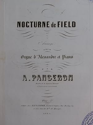 PANSERON Auguste Nocturne de Field Piano Orgue d'Alexandre XIXe
