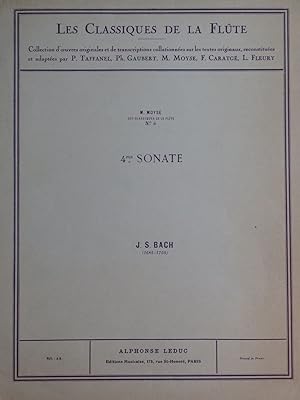 BACH J. S. Sonate No 4 Piano Flûte