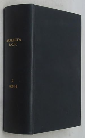 Imagen del vendedor de Analecta Sacri Ordinis Fratrum Praedicatorum: Volumen Nonum a la venta por Powell's Bookstores Chicago, ABAA