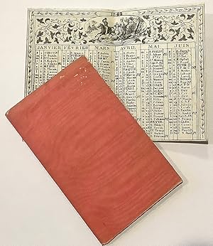 An engraved French pocket calendar for 1844, double-sided with decorative head-pieces and floral ...