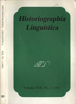 Seller image for Historiographia Linguistica Vol. XIX, n. 1 1992 International journal for the history of the language sciences for sale by Biblioteca di Babele