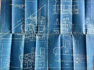 Seller image for [Arts and Crafts architecture in the Potteries, 1908.] Blueprint of plans and elevations by the architect William Ford Slater for  3 HOUSES HIGH LANE BURSLEM / FOR MR: HARRY H. ROSE / 1/8th Scale , for construction by John Henry Broadhurst and Son. for sale by Richard M. Ford Ltd